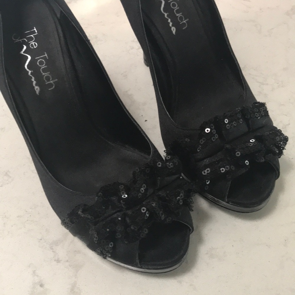Nina black peep toe heels - Picture 5 of 5